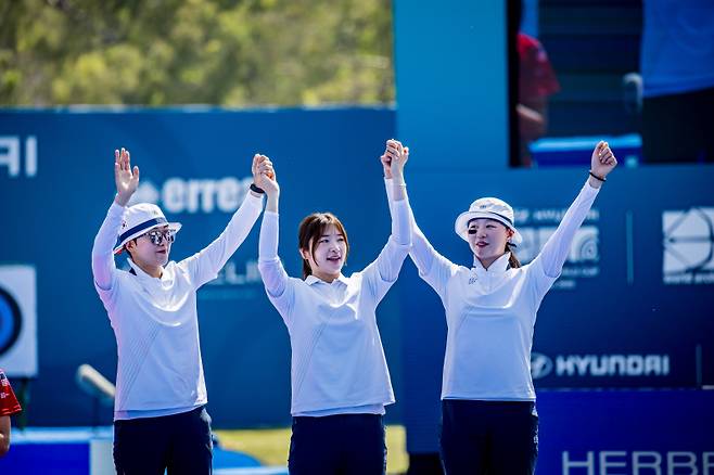 안산, 강채영, 임시현.&nbsp; &nbsp; 사진=대한양궁협회 제공