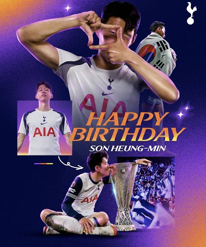 7월 8일 손흥민의 생일을 축하한 토트넘. 사진=토트넘 SNS