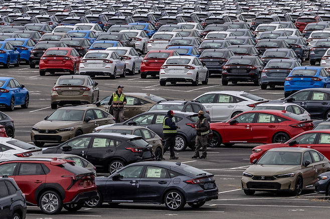 미국 캘리포니아만 리치몬드 항구에 일본 자동차업체 혼다 제조 차량이 주차되어 있다. 로이터연합뉴스