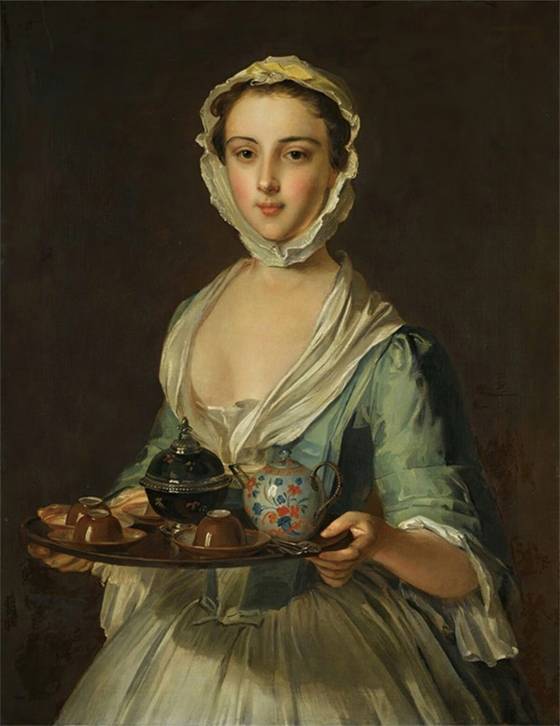 필립 메르시에의 ‘A Young Woman Carring a Tea Tray(1700년대)’ 16~18C 그림에는 중국산 자기가 자주 등장한다.