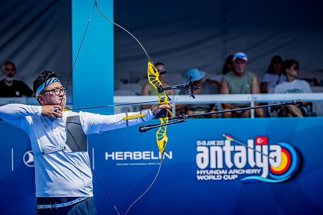 안탈랴 월드컵에 출전한 양궁대표팀 김우진. 대한양궁협회 제공