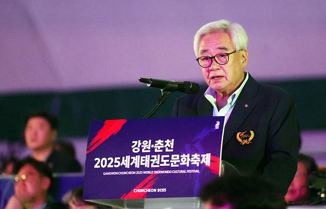 조정원 세계태권연맹총재 대회사 [촬영 이상학]