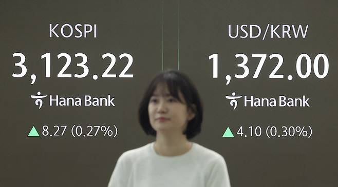 9일 오전 서울 중구 하나은행 본점 딜링룸에서 딜러가 업무를 보고 있다. (사진=연합뉴스)