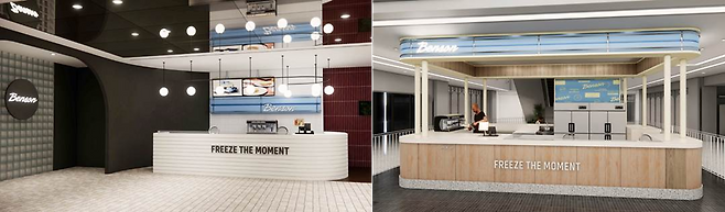 벤슨 서울역점 조감도(왼쪽)와 벤슨 청량리역점 조감도. /한화갤러리아 제공