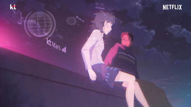 ‘이 별에 필요한’ 뮤직비디오 한 장면.  KT 로고가 노출돼 있다. KT 제공