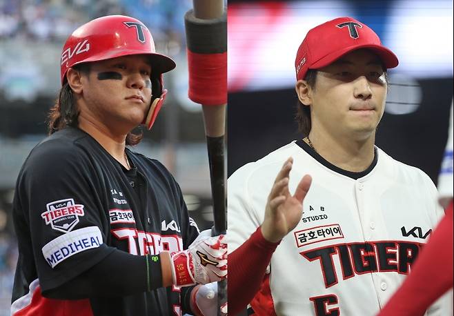 ▲ KIA타이거즈 김선빈(왼쪽)과 나성범 [KIA타이거즈]&nbsp;