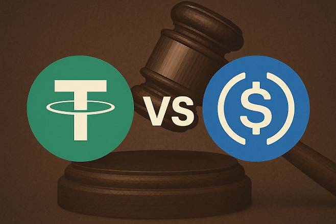 스테이블코인 시장 점유율 1위인 테더와 써클 사이에서 지각 변동이 일어나고 있다는 평가가 나온다. /사진=챗 GPT