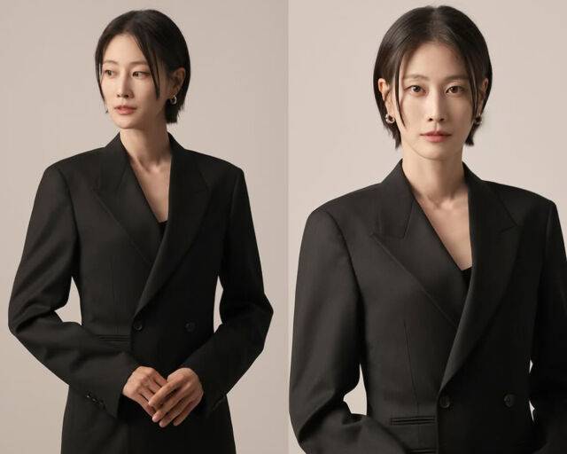 이현이가 깔끔한 정장을 입고 사진을 찍었다. / 이현이 소셜미디어 캡처
