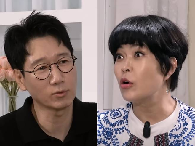 방송인 지석진과 코미디언 조혜련. 유튜브 채널 '조동아리' 캡처.