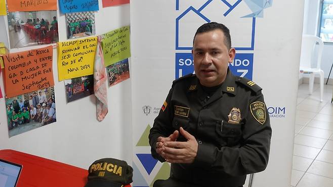 월터 아기레 알바니아시 평화경찰 팀장  7일 여성 역량 강화 워크숍에 함께한 월터 아기레 콜롬비아 알바니아시 평화경찰 팀장. [코이카 제공. 재판매 및 DB 금지]