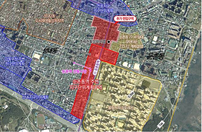 둔촌동역 주변 지구단위계획구역 위치도 (자료=서울시)
