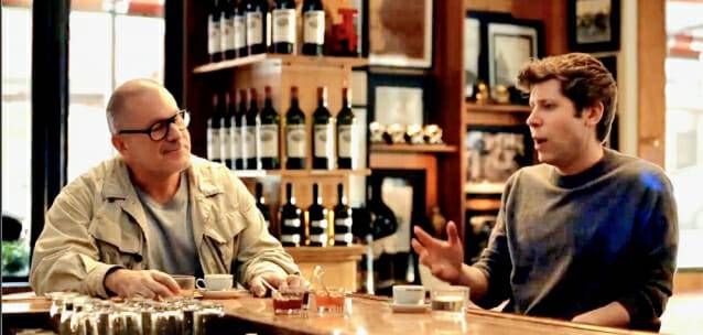 (왼쪽부터) 조니 아이브 전 애플 디자이너, 샘 알트먼 오픈AI CEO (사진=샘 알트먼 링크드인 영상 캡처)