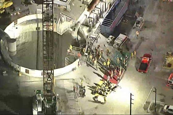 9일(현지시간) LA 지하터널 붕괴사고. AP연합뉴스