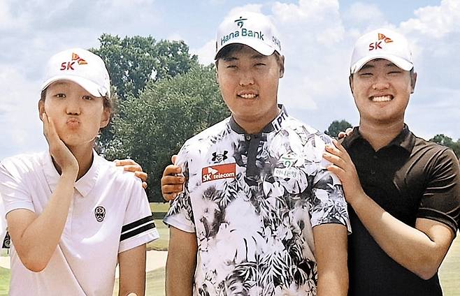 US 어댑티브 오픈에 출전한 김선영(왼쪽부터)과 이승민, 허도경./SKT