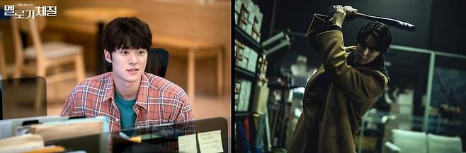 JTBC 드라마 '멜로가 체질에서 순한 연하남 연기를 한 공명(오른쪽)과 넷플릭스 드라마 광장에서 철없는 사이코패스 악역으로 등장한 공명. /JTBC·넷플릭스