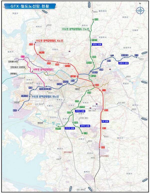 ‘서부권 광역급행철도’ 등 노선도. 인천시 제공