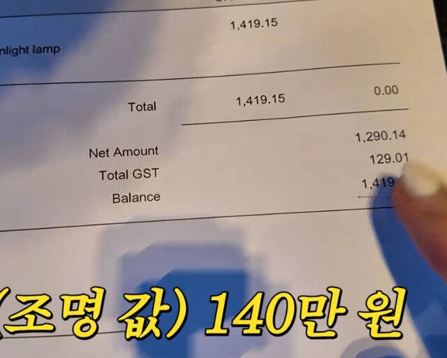 준으가 실수로 깬 조명은 140만 원으로 청구돼 보는 이들을 놀래켰다. / 유튜브 'A급 장영란' 캡처