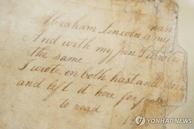 링컨의 손 글씨 [Chicago Sun-Times via AP=연합뉴스]