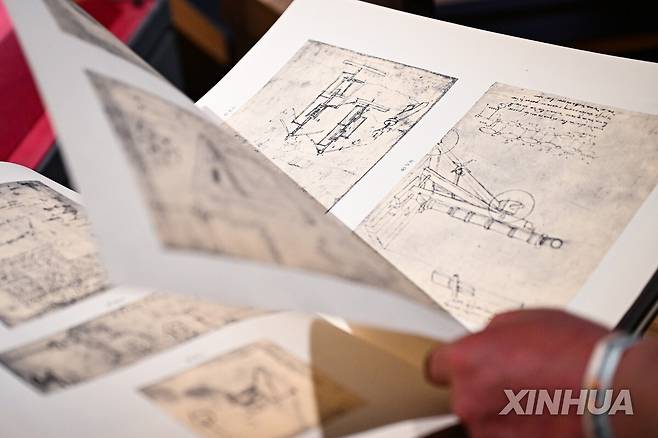 다빈치가 남긴 기록물의 디지털 복원물 [신화=연합뉴스 자료사진]