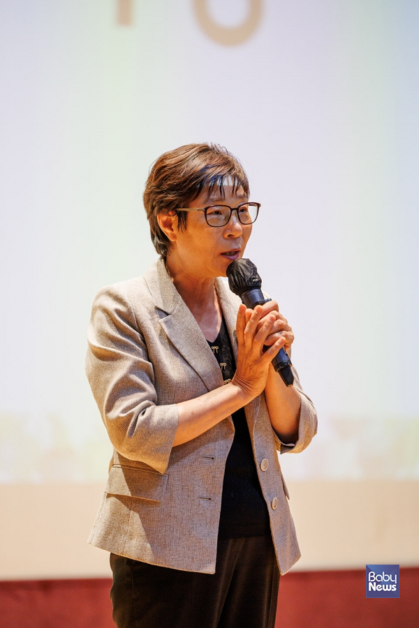 조미연 한국가정어린이집연합회 회장이 격려사를 하고 있다. ⓒ사단법인 서울시가정어린이집연합회