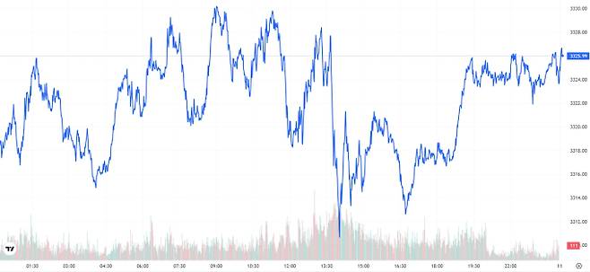 TV 국제 금시세(금값) 0.25% 상승 (3325달러)