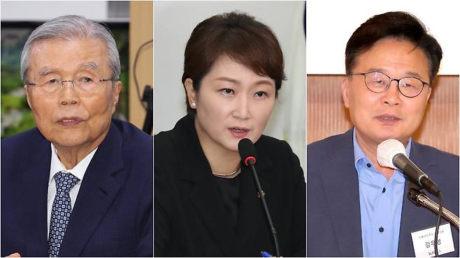 이재명 대통령의 대미 특사에 내정된 것으로 알려진 김종인 전 국민의힘 비상대책위원장(왼쪽), 이언주 더불어민주당 최고위원(가운데), 김우영 민주당 의원. /조선일보DB