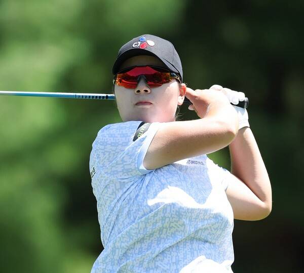 2025년 한국여자프로골프(KLPGA) 투어 하이원리조트 여자오픈에 출전한 홍정민 프로가 1라운드에서 경기하는 모습이다. 제공=KLPGA