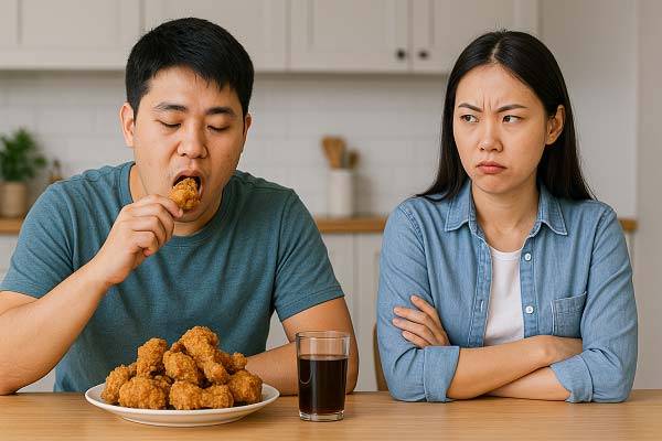 성인 남성의 지나친 식탐은 생리적이나 심리적인 부분이 원인일 가능성이 높다./사진=AI 생성 이미지