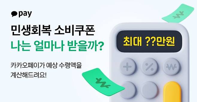 카카오페이 민생회복 소비쿠폰 계산기. 카카오페이 제공