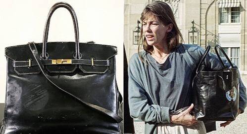 경매에서 낙찰된 버킨백과 과거 이를 들고 있는 제인 버킨. AFP 연합뉴스