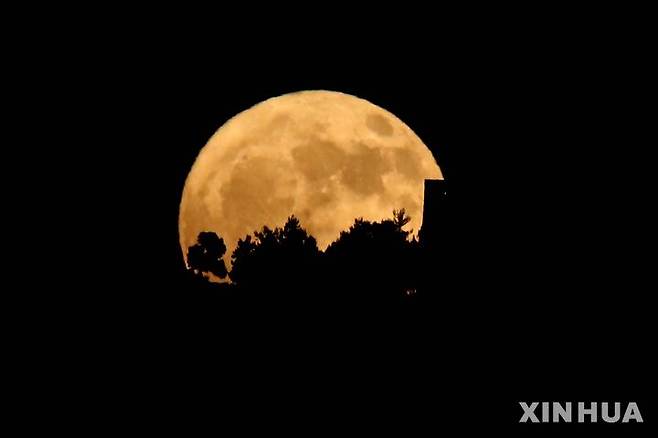 [암만=신화/뉴시스] 10일(현지 시간) 요르단 암만 북쪽 아즐룬 상공에 7월 보름달인 ‘벅 문'(Buck Moon)이 떠오르고 있다. '벅 문'은 북미 원주민들의 명칭으로 수사슴(buck)의 뿔이 여름철 급속히 자라는 시기를 의미한다. 2025.07.11.