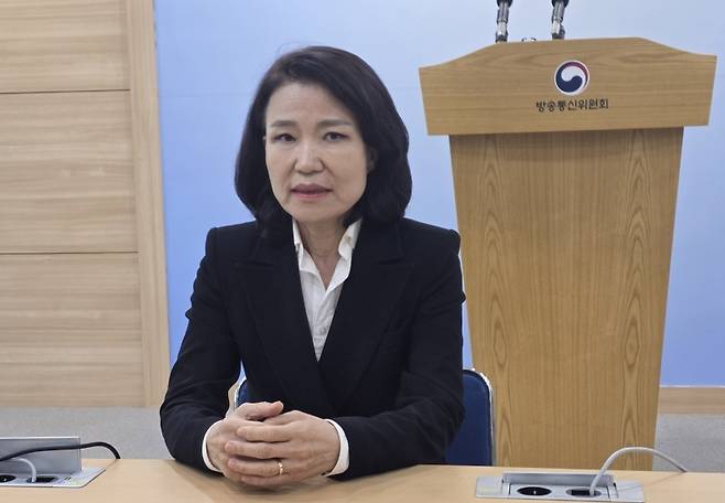 ▲국무회의 배석 제외 관련 입장 밝히는 이진숙 방통위원장 [연합뉴스]