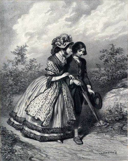 “우리 집에서 라면 먹고 가.” 루소를 유혹하는 바랑스 부인을 묘사한 당대 삽화.