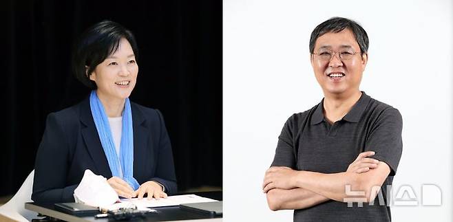 [서울=뉴시스] 이재명 정부 첫 중소벤처기업부 장관 후보자에 내정된 한성숙 전 네이버 대표(왼쪽), 문화체육관광부 장관 후보자에 내정된 최휘영 놀유니버스 공동대표(전 네이버 대표) (사진=뉴시스 DB)