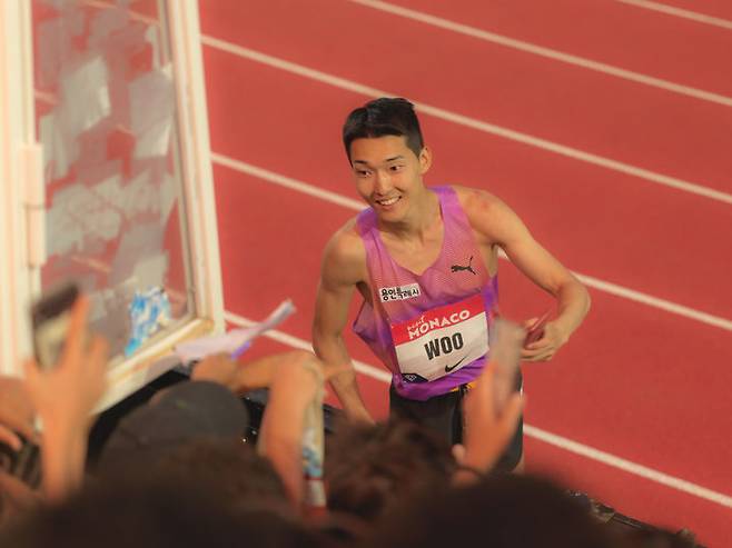 [서울=뉴시스] 남자 높이뛰기 우상혁. (사진=대한육상연맹 제공) *재판매 및 DB 금지