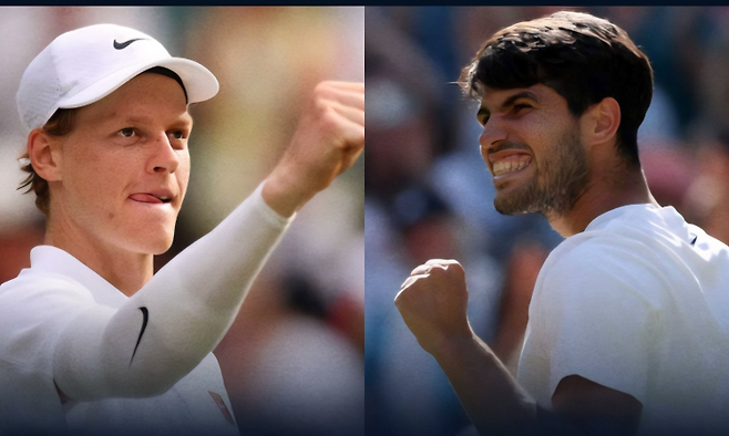 2025 윔블던 남자단식 결승에서 맞붙는 야니크 시너와 카를로스 알카라스. 사진/ATP 투어