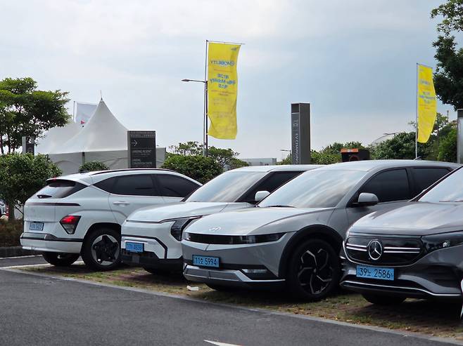 제주도 내 전기차 주차구역. /권유정 기자