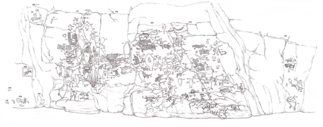 울산 울주군 대곡리 반구대 암각화 전면 실측도. 문명대 제공