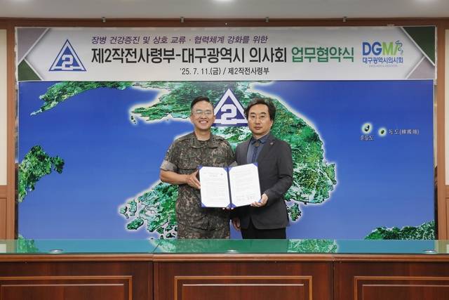 대구시의사회와 제2작전사령부 업무협약 모습. 대구시의사회 제공