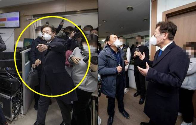 신천지 과천본부를 찾아 현장 지휘를 하고 있는 경기도지사 시절의 이재명 대통령. 경기도 제공