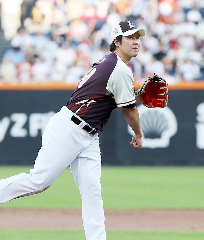 SSG 최정은 12일 대전 한화생명볼파크에서 열린 2025 올스타전에서 투수로 나서 0.1이닝 무실점으로 팬들의 눈길을 끌었다. 사진제공｜SSG 랜더스