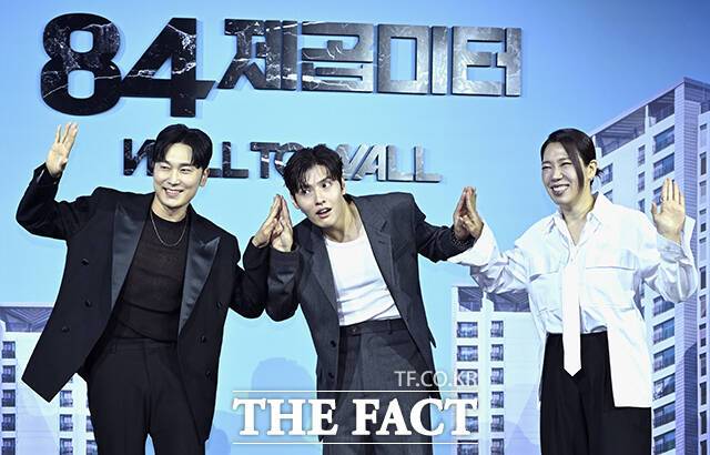 배우 서현우와 강하늘, 염혜란(왼쪽부터)이 넷플릭스 새 영화 '84제곱미터'의 현실적인 소재에 끌렸다고 밝혔다. /장윤석 기자