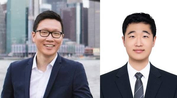 사람의 뇌처럼 적은 에너지로 학습하고 스스로 반응하는 AI 반도체를 개발한 김세영 포스텍 교수(왼쪽)와  석사과정 이준용 씨.