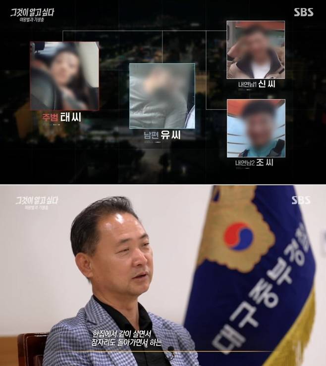 A씨의 남편 신씨와 B씨의 남편 조씨는 태씨 부부와 한집에서 같이 살면서 잠자리도 돌아가며 한 것으로 전해졌다. 이들은 A씨와 B씨로부터 1억원 넘는 성매매 대금을 가로챘으며, 피해자 가족한테도 수억원을 갈취했다. /사진=SBS '그것이 알고 싶다'
