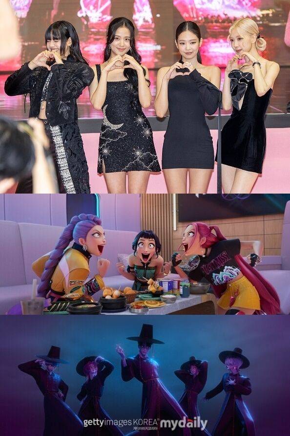 블랙핑크 , 'K팝 데몬 헌터스' 헌트릭스, 사자 보이즈 / 게티이미지코리아 및 넷플릭스