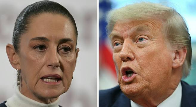 클라우디아 셰인바움 멕시코 대통령과 도널드 트럼프 미국 대통령 [AFP]