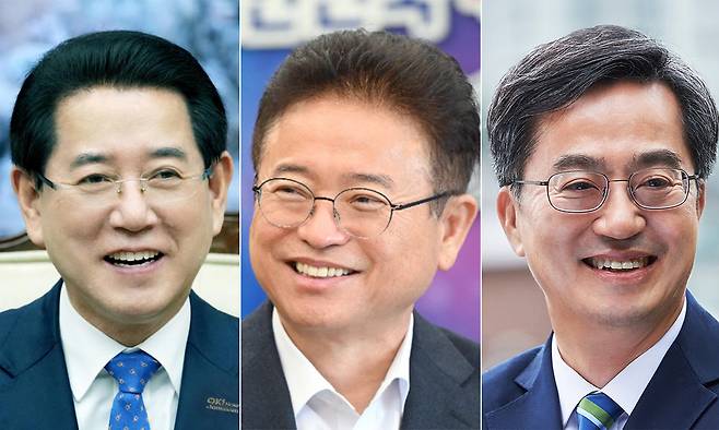 김영록 전남도지사(왼쪽부터), 이철우 경북도지사, 김동연 경기도지사. 전남도·경북도·경기도 제공