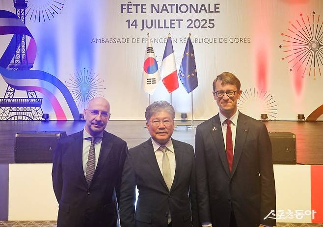 장세일 영광군수가 지난 14일, 주한 프랑스대사관 주최로 서울 그랜드하얏트호텔에서 열린 프랑스 국경일(바스티유 데이, Bastille Day) 기념식에 참석한 모습. 사진제공=영광군