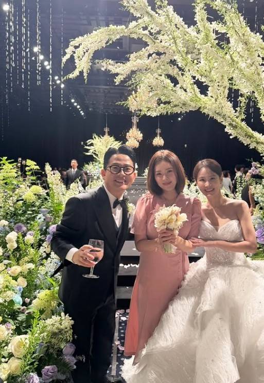 김준호(왼쪽부터)와 한윤서, 김지민 /사진=한윤서