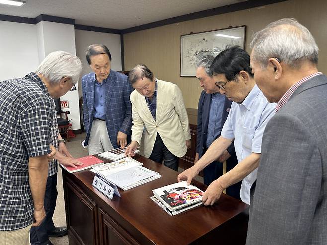 15일 중도일보 4층 대회의실에서 제23회 이동훈미술상 심사가 열렸다./사진=최화진 기자